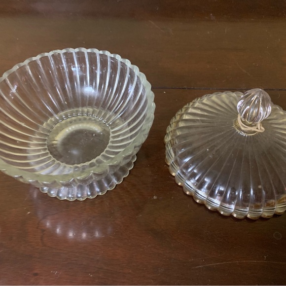 Elegant Glass Candy Dish with Lid - Picture 2 of 3